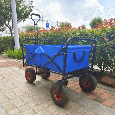Pegangan yang Dapat Disesuaikan Dilipat Utilitas Keranjang Pantai 3.00-4 Roda Alat Gerobak Lipat Trolley