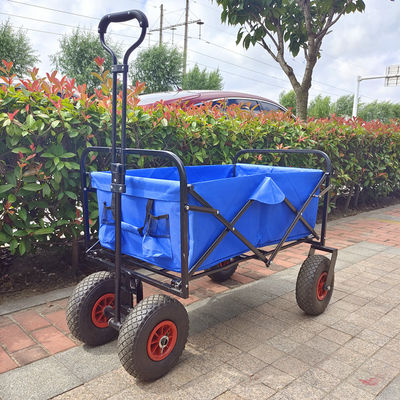 Pegangan yang Dapat Disesuaikan Dilipat Utilitas Keranjang Pantai 3.00-4 Roda Alat Gerobak Lipat Trolley