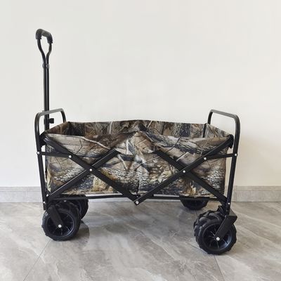 Keranjang Taman Lipat Tugas Berat 160LB Muat 4 Roda Trolley Pantai Berkemah