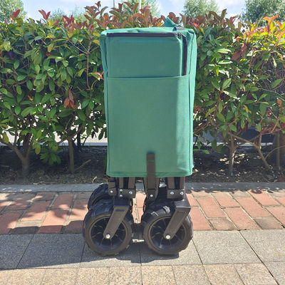 Roda PU Lebar Lipat Pantai Wagon Stretchable Handle Picnic Camping Cart