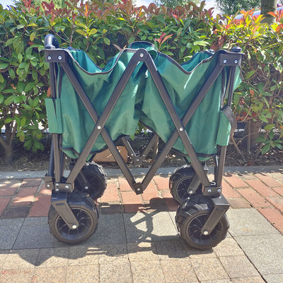 Roda PU Lebar Lipat Pantai Wagon Stretchable Handle Picnic Camping Cart
