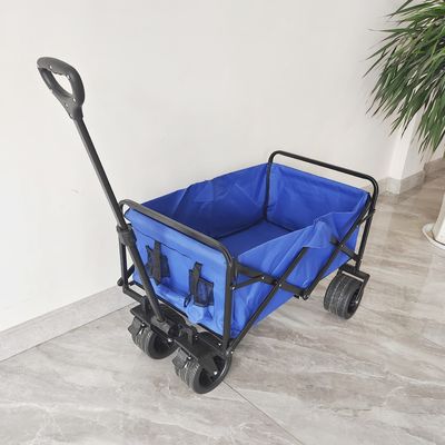 Outdoor Camping Folding Beach Wagon Dengan Band Brake PU Wide Wheels