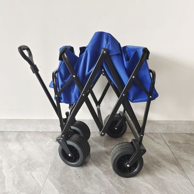 Outdoor Camping Folding Beach Wagon Dengan Band Brake PU Wide Wheels