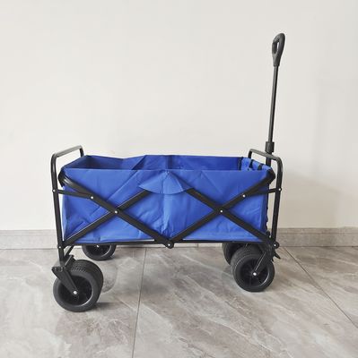 Outdoor Camping Folding Beach Wagon Dengan Band Brake PU Wide Wheels