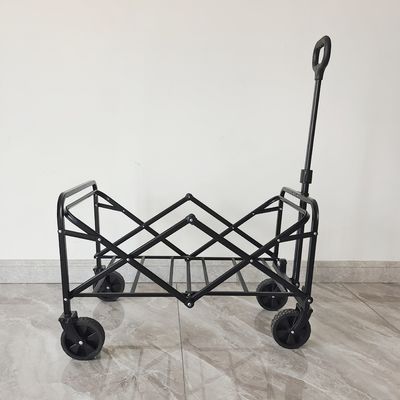 Outdoor Steel Frame Mini Camping Collapsible Wagon Cart Dengan Pengendali yang Bisa Disesuaikan