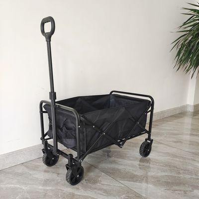 Outdoor Steel Frame Mini Camping Collapsible Wagon Cart Dengan Pengendali yang Bisa Disesuaikan