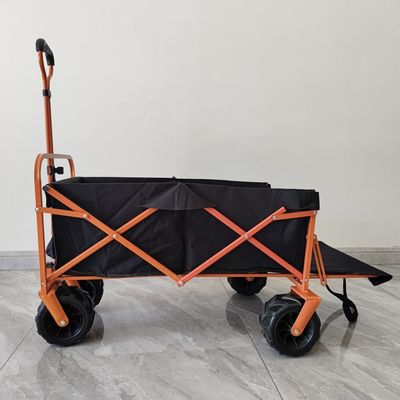 Gerobak belanja yang dapat dilipat di belakang Trolley Pantai Camping Gerobak lipat Roda PU
