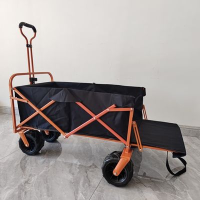 Gerobak belanja yang dapat dilipat di belakang Trolley Pantai Camping Gerobak lipat Roda PU