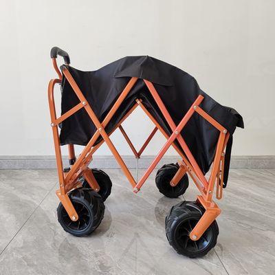 Gerobak belanja yang dapat dilipat di belakang Trolley Pantai Camping Gerobak lipat Roda PU