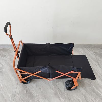 Gerobak belanja yang dapat dilipat di belakang Trolley Pantai Camping Gerobak lipat Roda PU