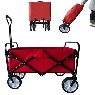 Outdoor Garden Folding Wagon Roda PVC Roda sempit Stretch Handle
