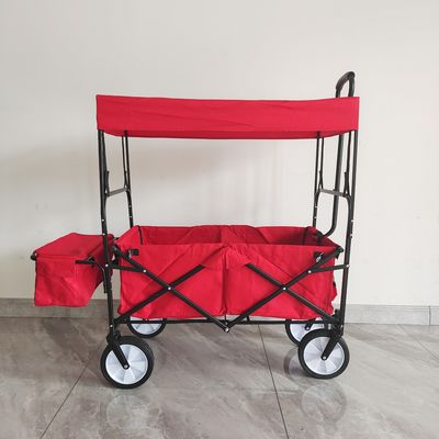 Outdoor Camping Wagon Stroller Dengan Atap Untuk Anak-anak Pantai Piknik