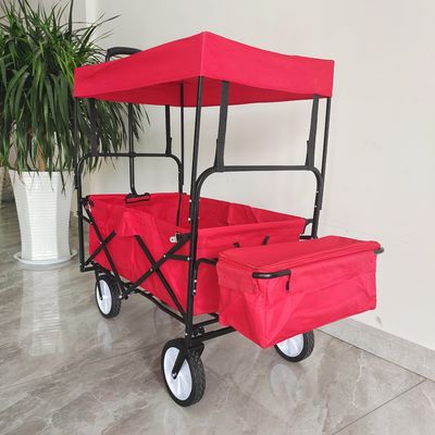 Outdoor Camping Wagon Stroller Dengan Atap Untuk Anak-anak Pantai Piknik
