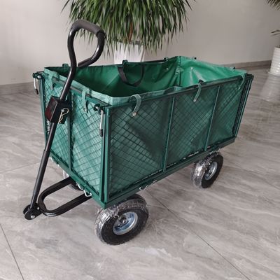 Keranjang jaring taman yang dapat dilepas, Spokes logam, empat roda kembung karet
