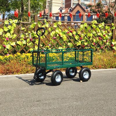 Keranjang jaring taman yang dapat dilepas, Spokes logam, empat roda kembung karet